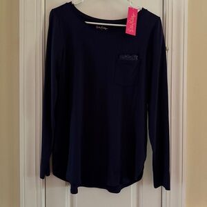 NWT Lilly Pulitzer Louella Top True Navy Size S